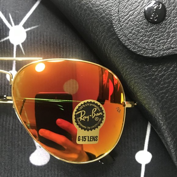 Ray-Ban Orange Sunglasses 3026 62mm authentic main image 4